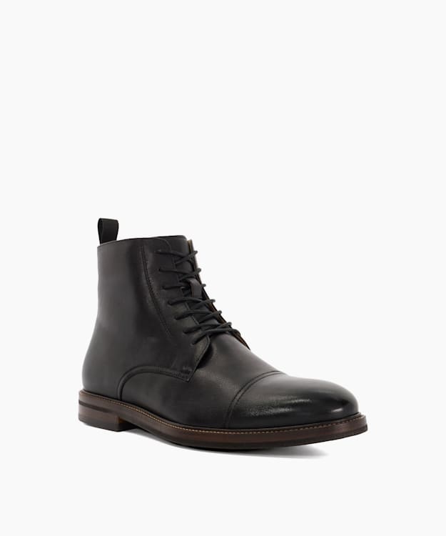 Dune London Matias - Black Toe Cap Detail Ankle Boot
