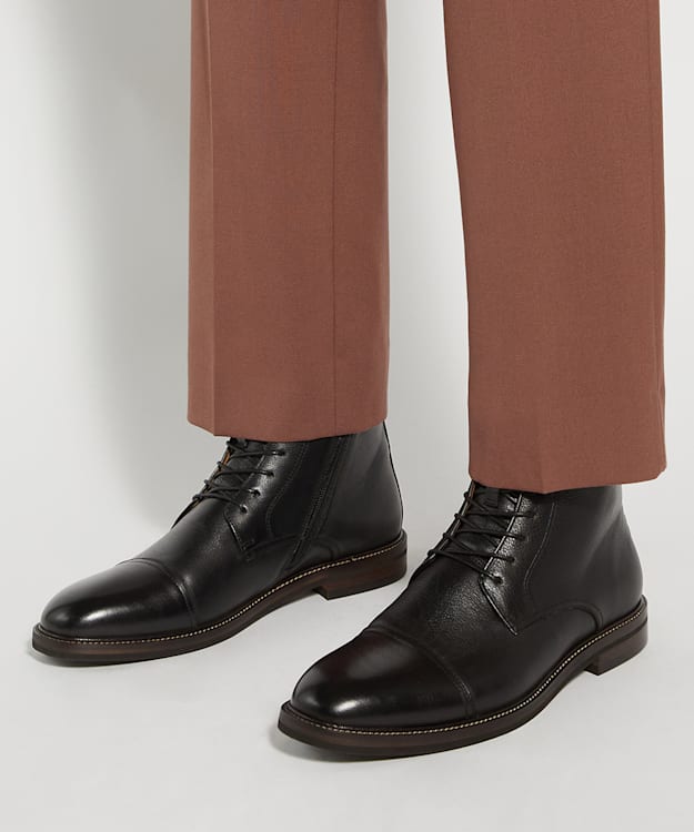 Dune London Matias - Black Toe Cap Detail Ankle Boot