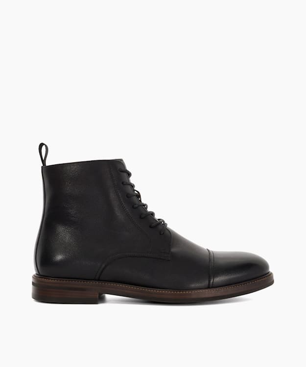 dune london Matias - Black Toe Cap Detail Ankle Boot