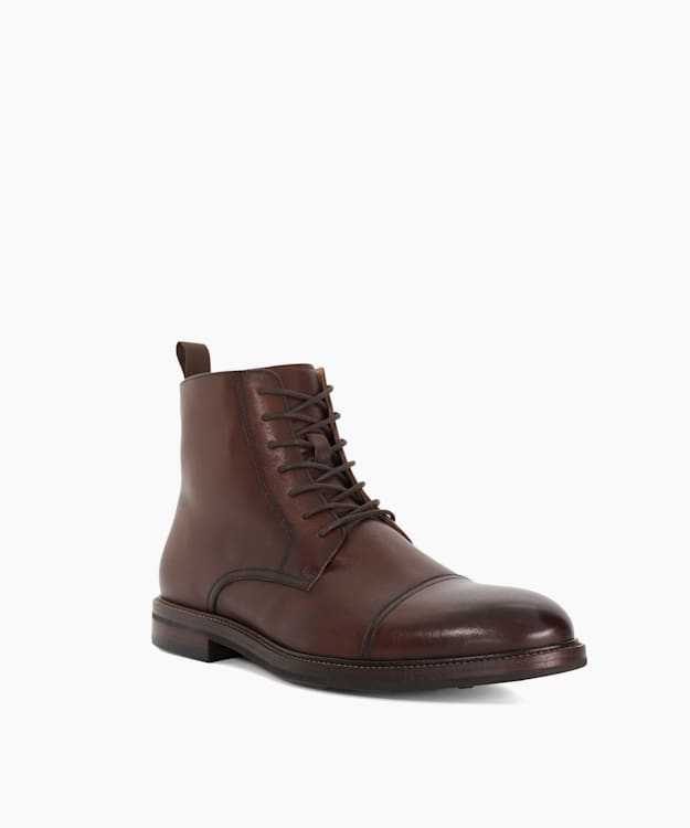 Dune London Matias - Brown Toe Cap Detail Ankle Boot