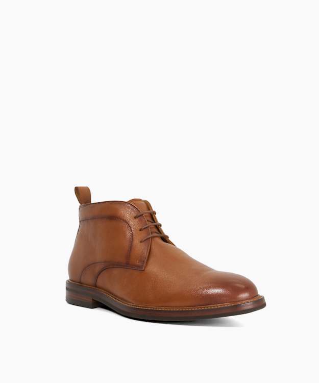 Dune London Maxxy - Tan Leather Chukka Boots