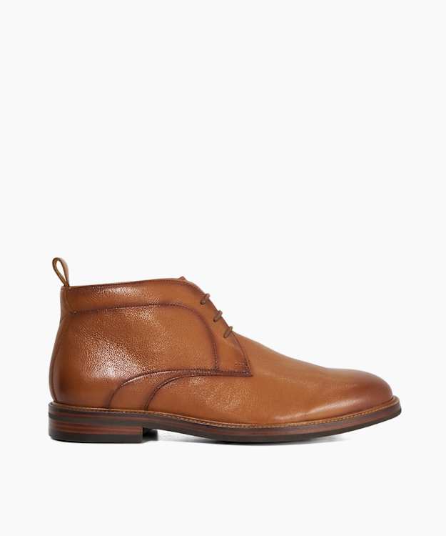 dune london Maxxy - Tan Leather Chukka Boots