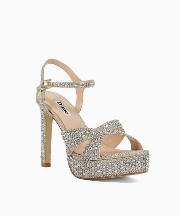 Dune London Mayve - Gold Stiletto Heel Sandals