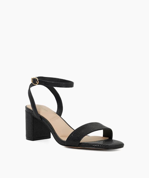 Dune London Melini - Black Block Heel Sandals