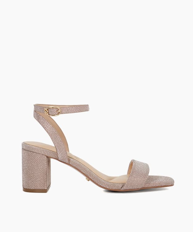 dune london Melini - Rose Gold Block Heel Sandals