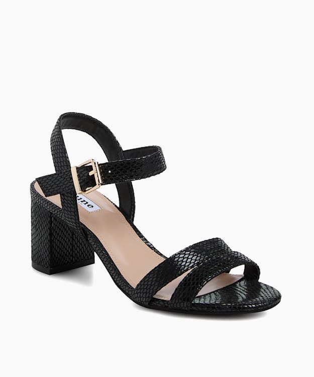 Dune London Merisa - Black Block-Heeled Sandals