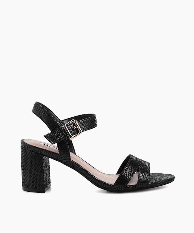 dune london Merisa - Black Block-Heeled Sandals