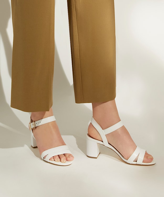 Dune London Merisa - White Block-Heeled Sandals