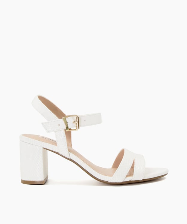 dune london Merisa - White Block-Heeled Sandals