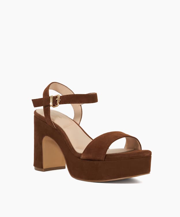 Dune London Monotone - Chestnut Block Heel Sandal