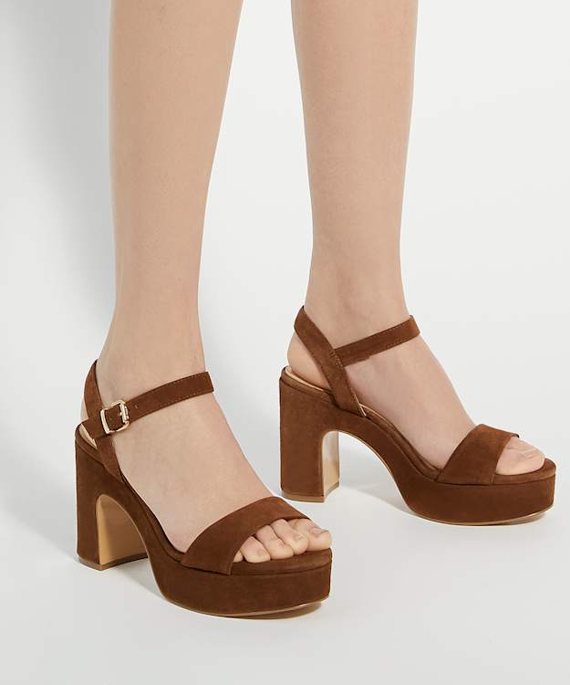 Dune London Monotone - Chestnut Block Heel Sandal