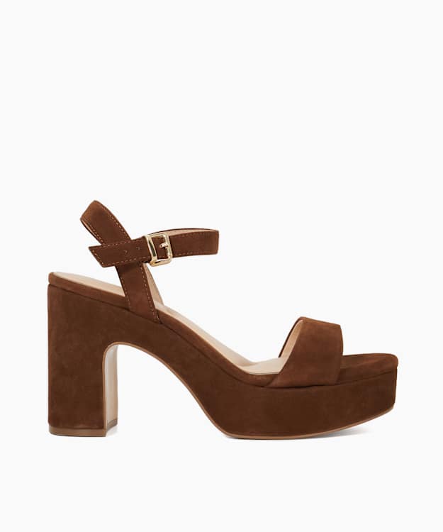 dune london Monotone - Chestnut Block Heel Sandal
