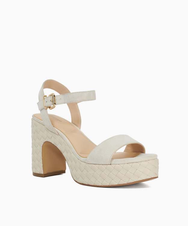 Dune London Monotone - Cream Block Heel Sandals