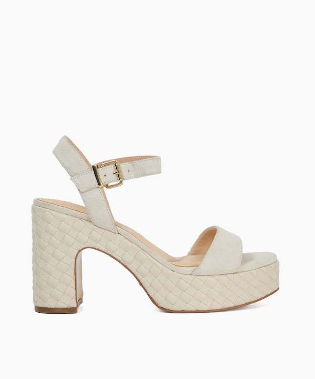 dune london Monotone - Cream Block Heel Sandals