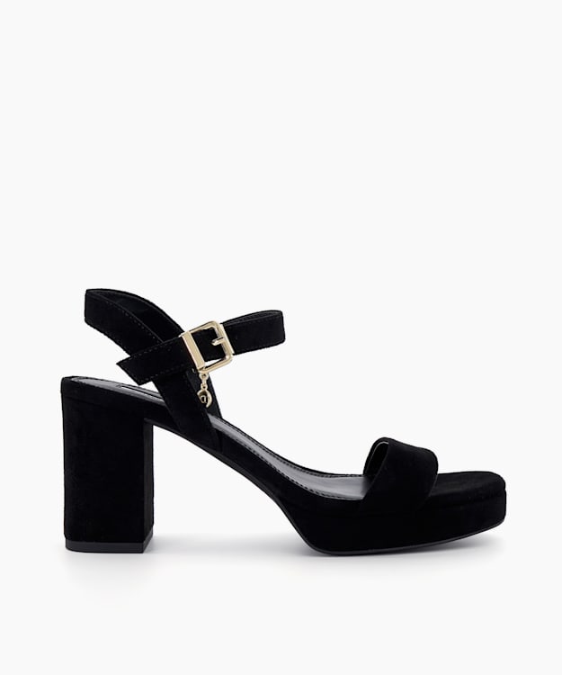 dune london Motive - Black Mid-Platform Sandals