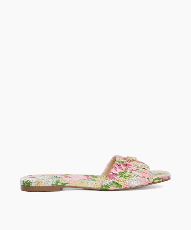 dune london Nautical - Pink Ruched Jacquard Sandals