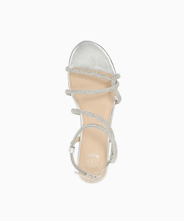 Dune London Norelli - Silver Diamante Strap Sandals