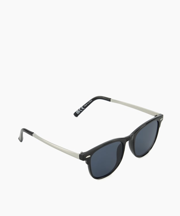 dune london Obscured - Black Slim-Line Sunglasses