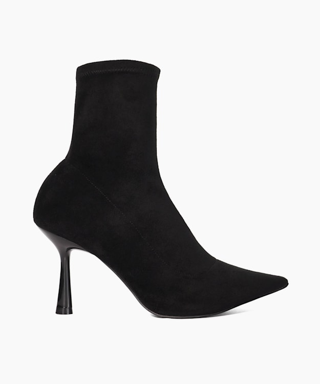 dune london Odella - Black Flare-Heel Ankle Boots