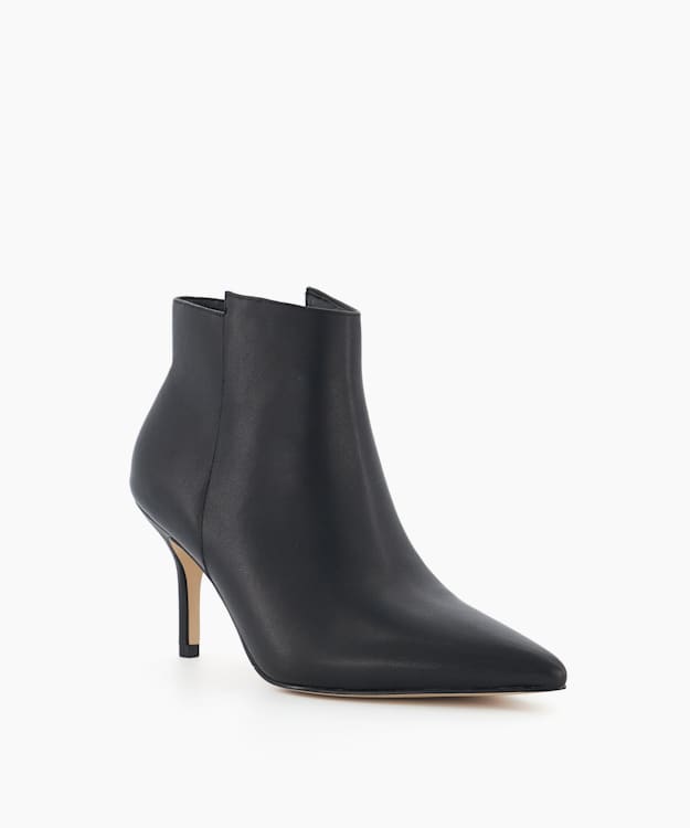 Dune London Ofeliya - Black Leather Ankle Boots