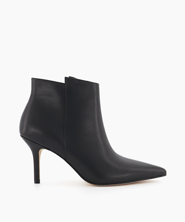 dune london Ofeliya - Black Leather Ankle Boots