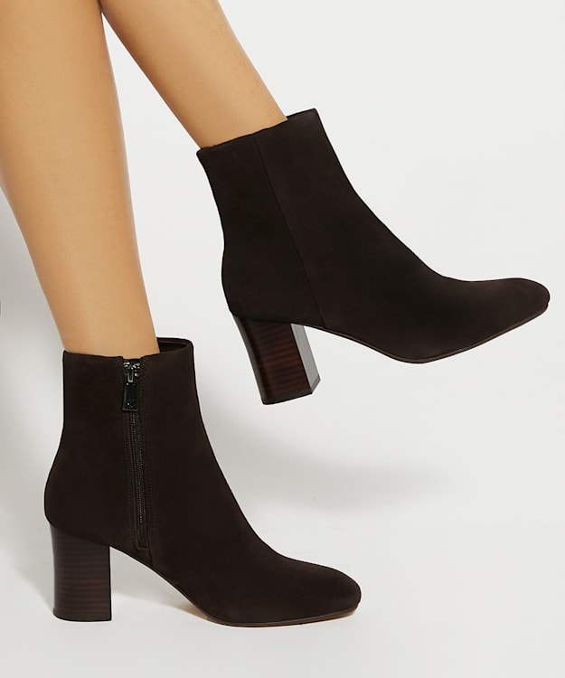 Dune London Ollave - Brown Block Heel Ankle Boots