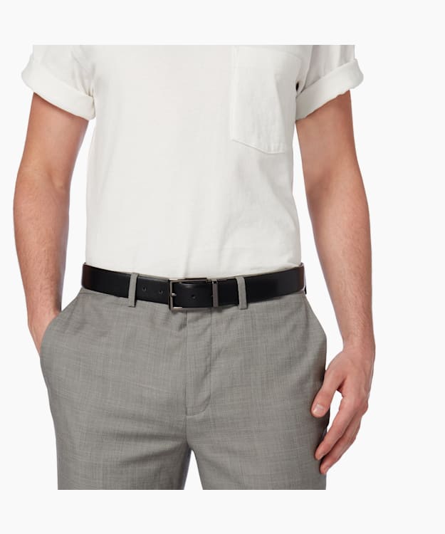 Dune London Opra - Black Reversible Leather Belt