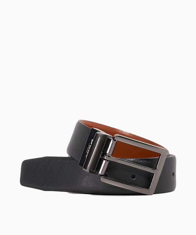 dune london Opra - Tan Reversible Leather Belt