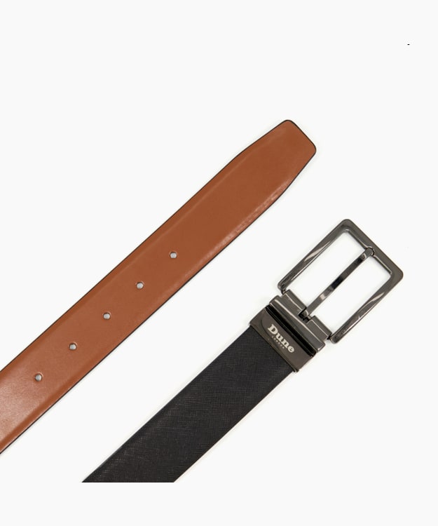 dune london Opras - Tan Reversible Leather Belt