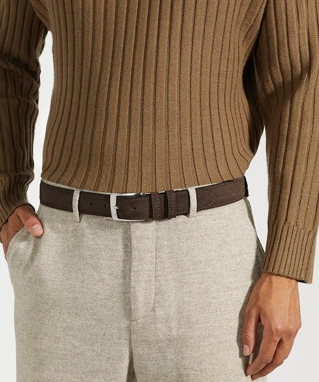 Dune London Osdlt - Brown Grey Suede Belt