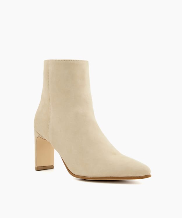 Dune London Otta - Sand Mid-Heel Pointed Ankle Boots
