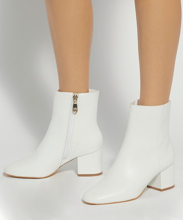 Dune London Ottack - Ecru Block-Heeled Ankle Boots