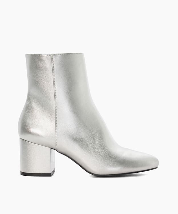 dune london Ottack - Silver Block-Heeled Ankle Boots