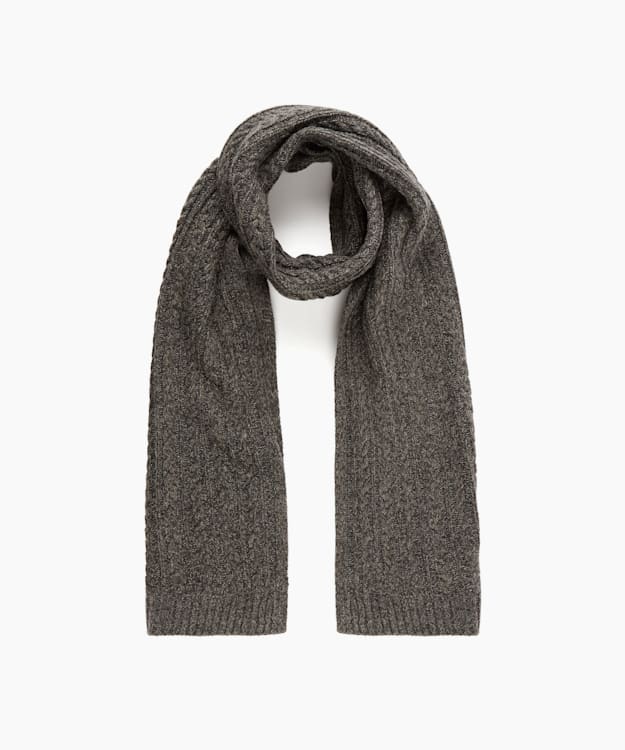 dune london Ottto - Grey Cable Knit Scarf
