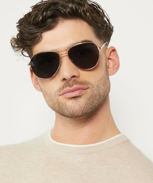 Dune London Outing - Gold Slim Frame Sunglasses