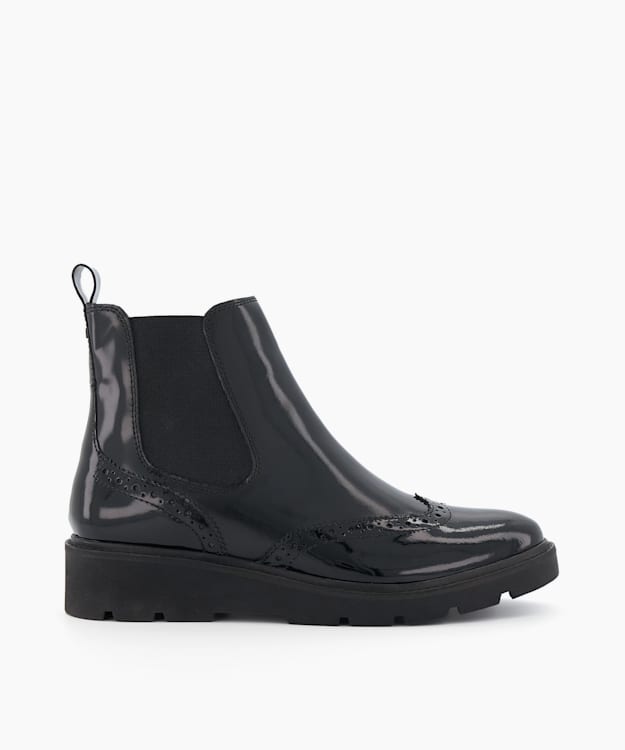 dune london Paleo - Black Leather-Mix Ankle Boots