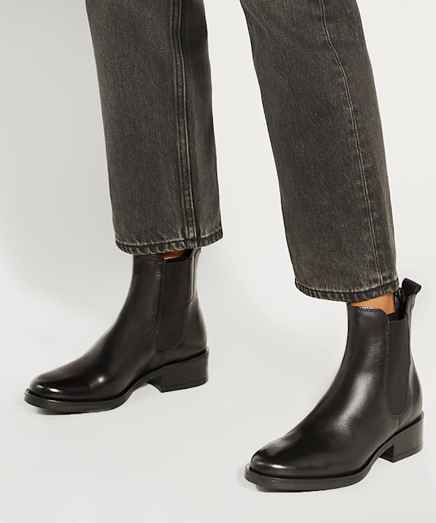 Dune London Panoramic - Black Leather Chelsea Boots