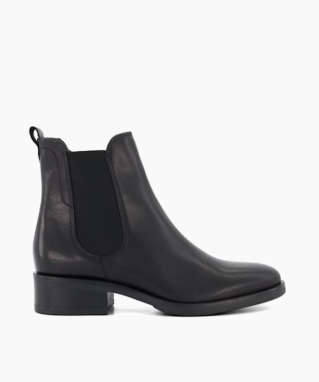 dune london Panoramic - Black Leather Chelsea Boots