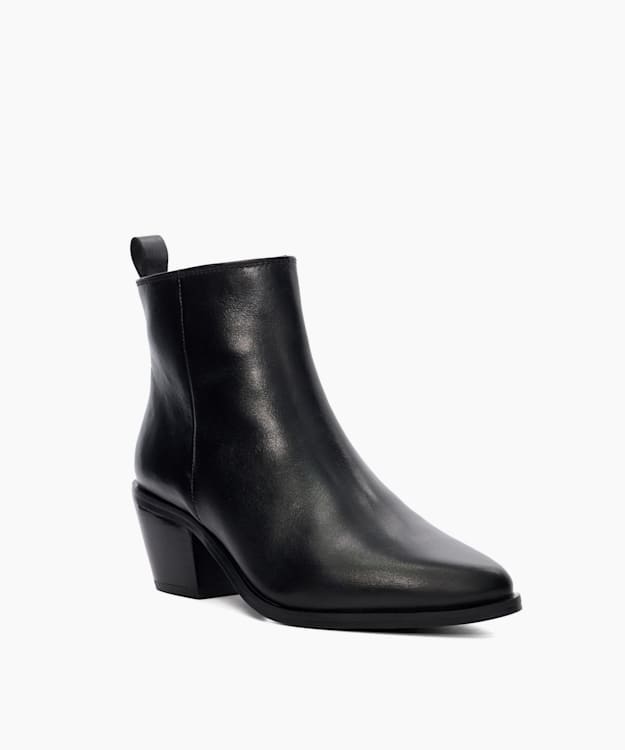 Dune London Papz - Black Western Ankle Boots