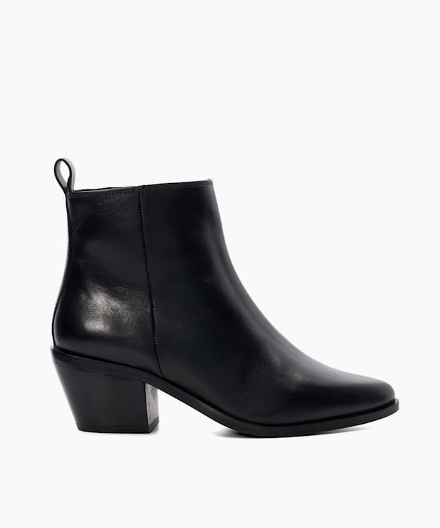 dune london Papz - Black Western Ankle Boots