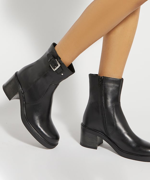 Dune London Parlowe - Black Chunky Heel Ankle Boot
