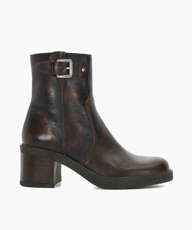 dune london Parlowe - Brown Chunky Heel Ankle Boot