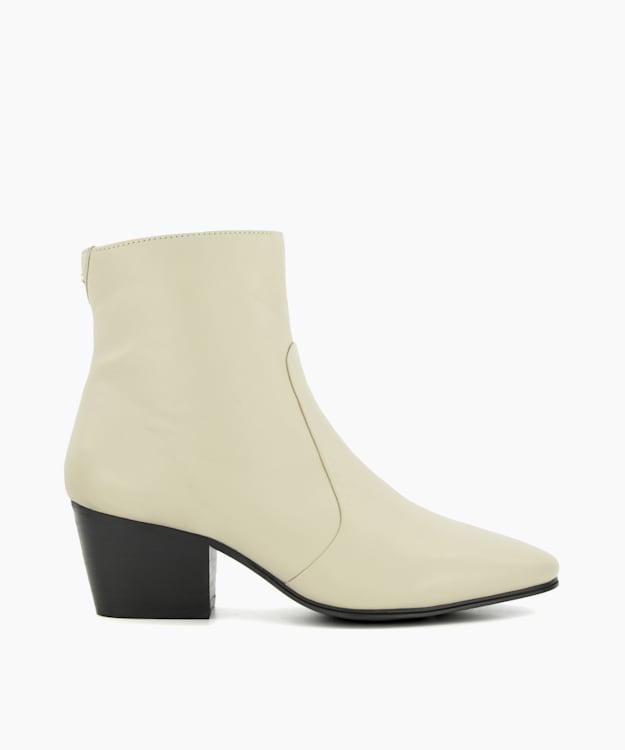 dune london Patio - Ecru Leather Ankle Boots