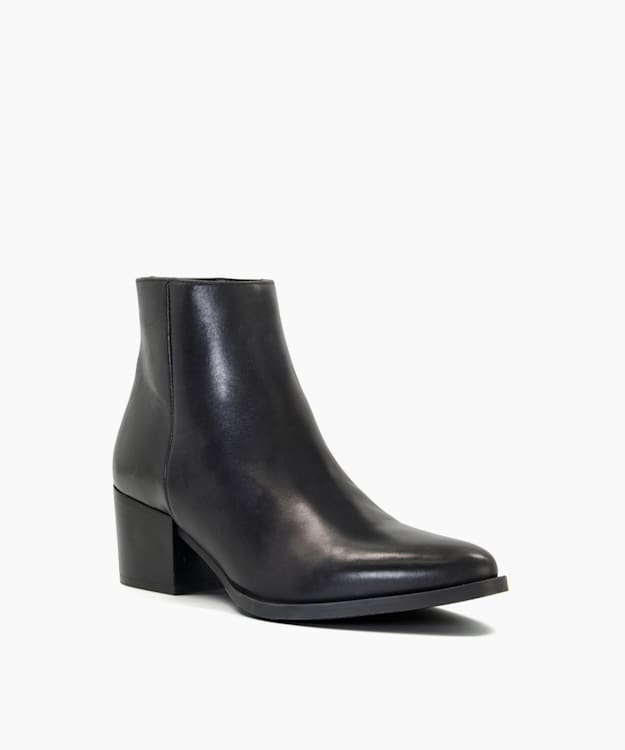 Dune London Patten - Black Leather Western Boots