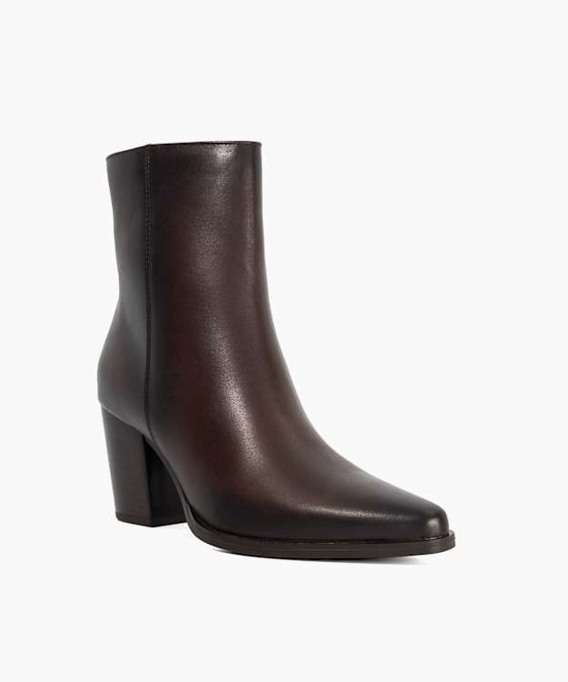 Dune London Paxten - Brown Western Ankle Boots