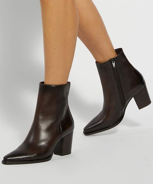 Dune London Paxten - Brown Western Ankle Boots