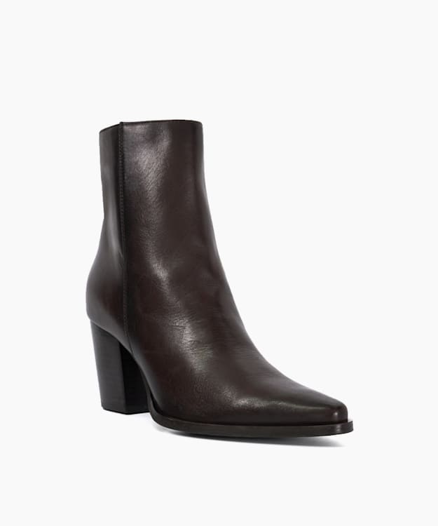 Dune London Paxten - Chocolate Western Ankle Boots