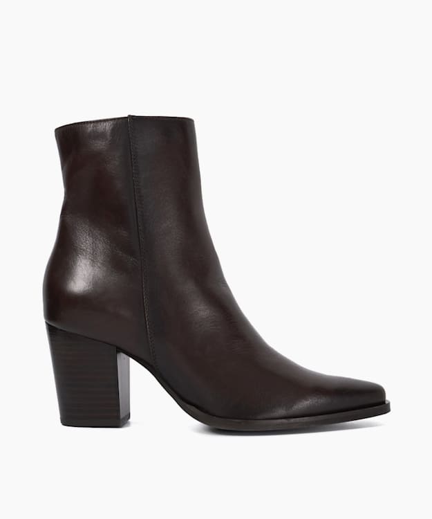 dune london Paxten - Chocolate Western Ankle Boots