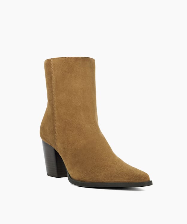 Dune London Paxten - Sand Suede Western Ankle Boots