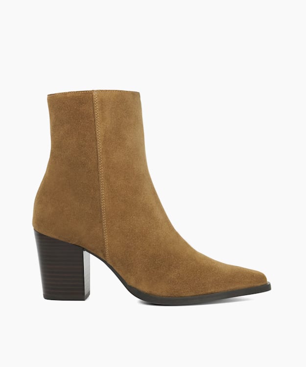 dune london Paxten - Sand Suede Western Ankle Boots